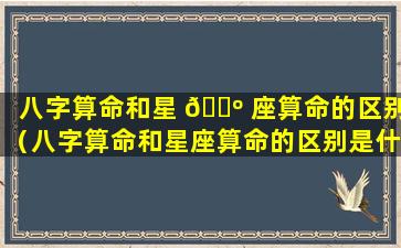 八字算命和星 🐺 座算命的区别（八字算命和星座算命的区别是什么）